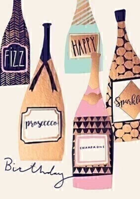 Birthday Fizz Greetings Card With Envelope Birthday Fizz Happy Birthday greetings card with envelope.  This card has Celebrate in style written inside. Perfect to celebrate a Birthday.